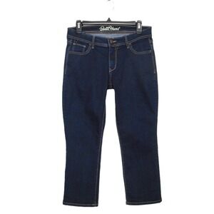 Old Navy Capri‎ Jeans 4 Blue Denim Straight Leg Dark Wash The Sweetheart Casual